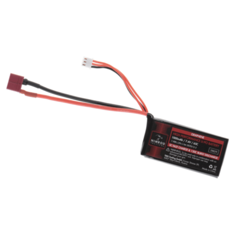 Lipo 7.4V 1000mAh 65C Graphene PEQ Type T-Plug - Nimrod Lipo 7.4V 1000mAh 65C Graphene PEQ Type T-Plug - Nimrod